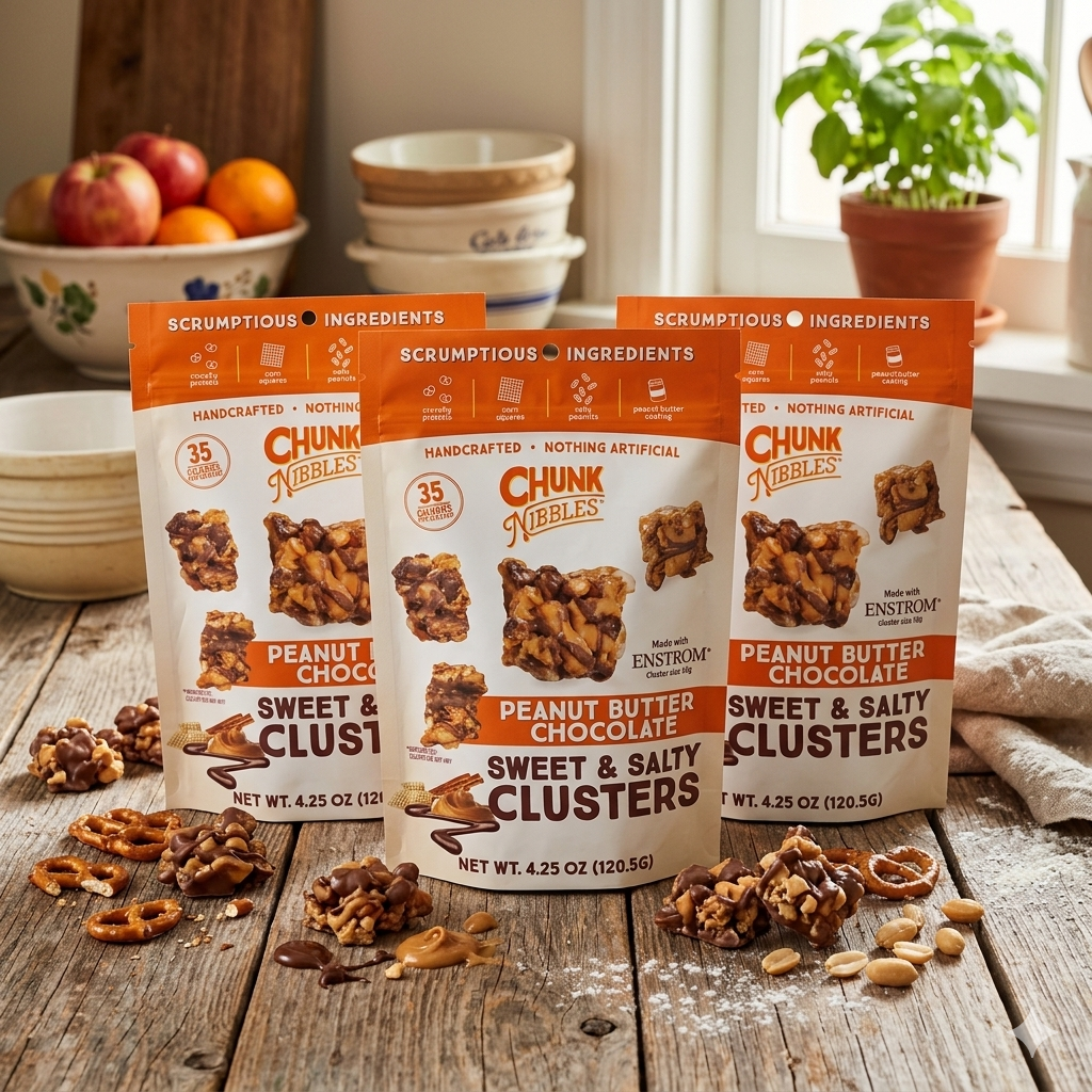Peanut Butter and Chocolate Chunk Nibble is Handcrafted 2-4.25oz Bag