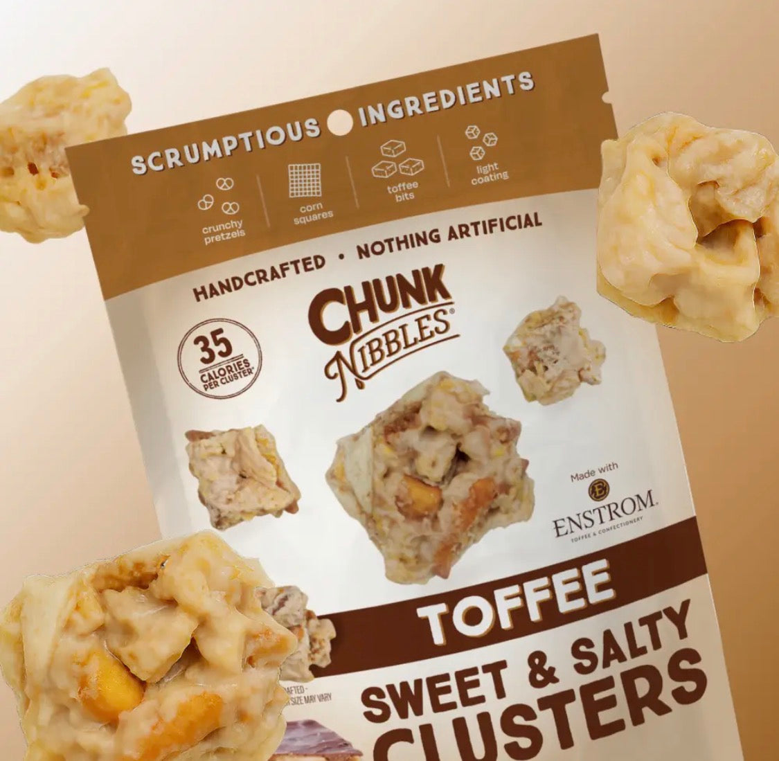 Chunk Nibbles Toffe Sweet & Salty Clusters Peanut-Free Handcrafted 120.5g