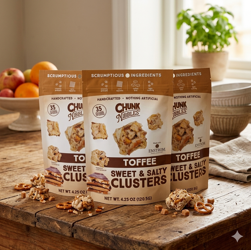 Chunk Nibbles Toffe Sweet & Salty Clusters Peanut-Free Handcrafted 120.5g