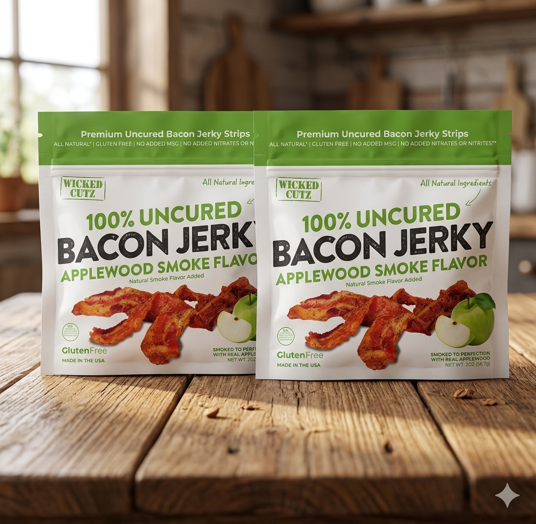 Wicked Cutz Applewood Smoke Flavor Bacon Jerky 2oz Gluten Free Pantry