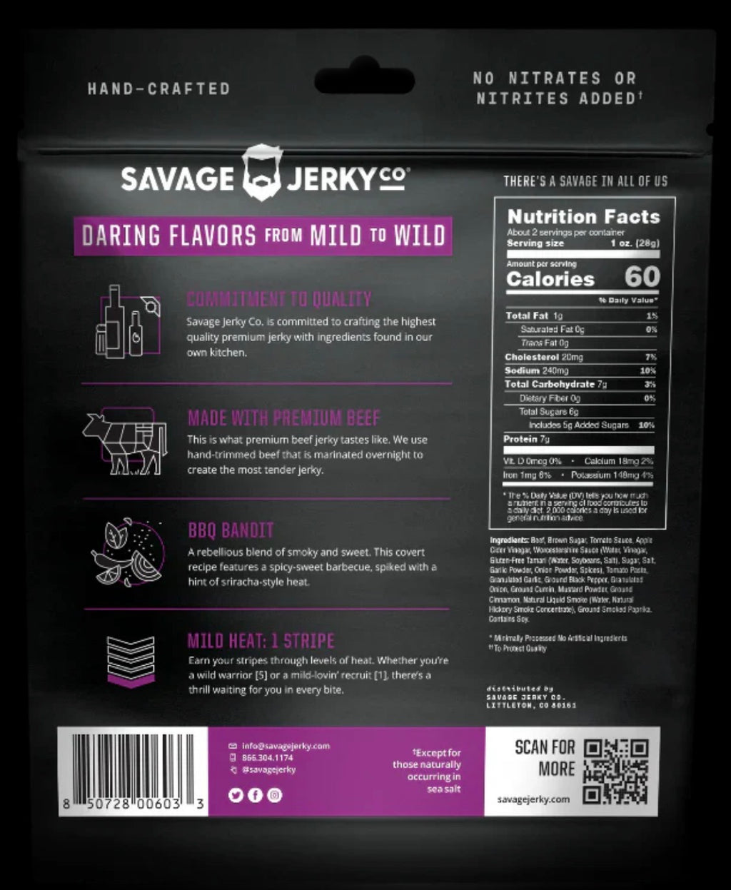 Jerky Co BBQ Bandit Beef Jerky All Natural Gluten Free Pantry
