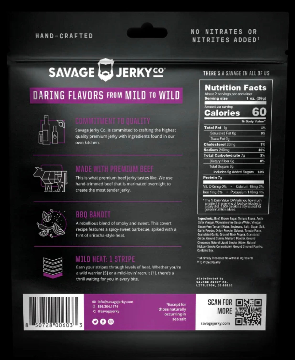 Jerky Co BBQ Bandit Beef Jerky All Natural Gluten Free Pantry