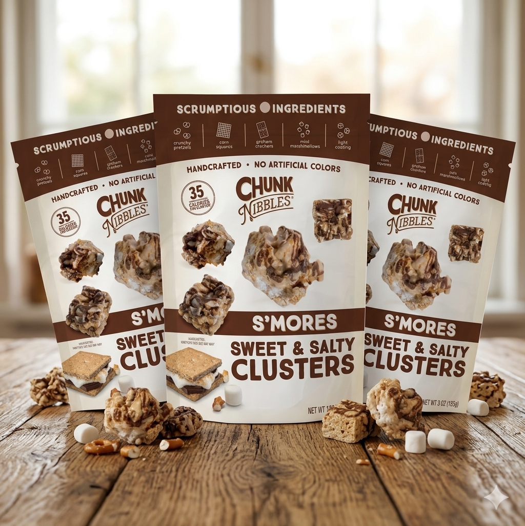 Chunk Nibbles S'mores Sweet & Salty Clusters Handcrafted Peanut-Free,  4.25oz Bag