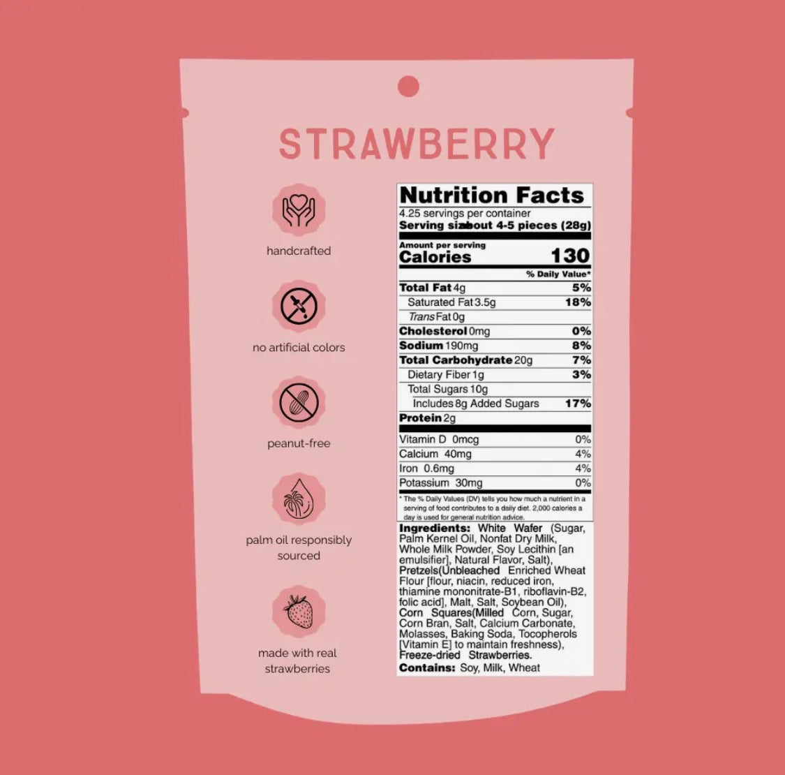 Chunk Nibbles Strawberry Sweet & Salty Clusters Real Strawberries 120.5g