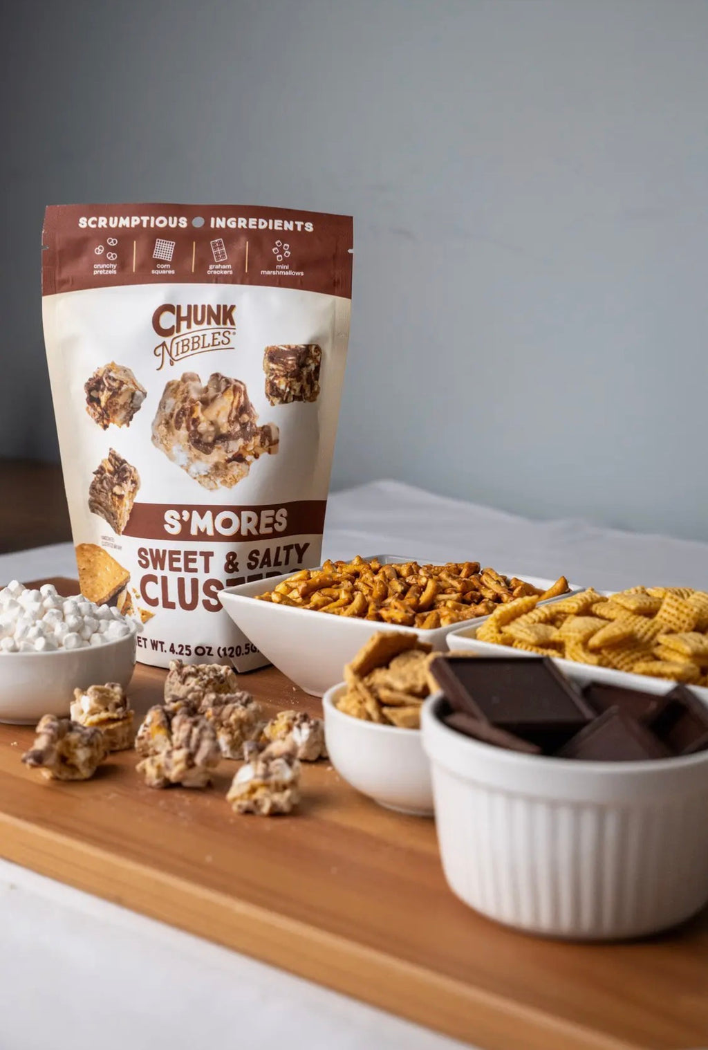 Chunk Nibbles S'mores Sweet & Salty Clusters Handcrafted Peanut-Free,  4.25oz Bag